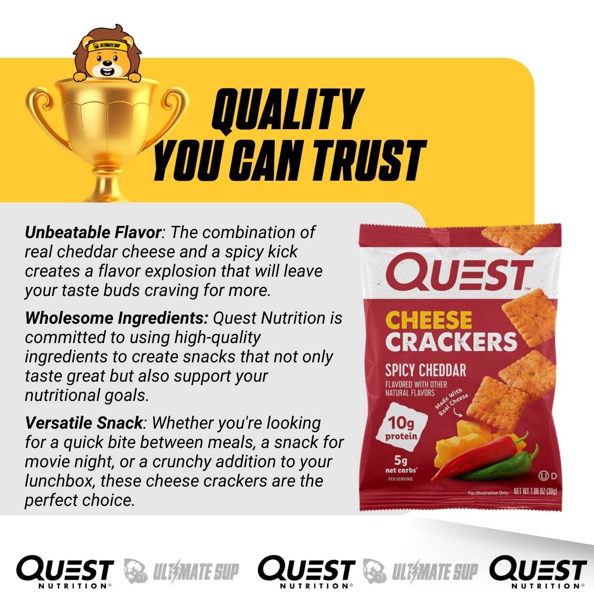 Quest Nutrition, Cheese Crackers, Protein Snacks, Various Flavors, 4 bags - Ultimate Sup Singapore
