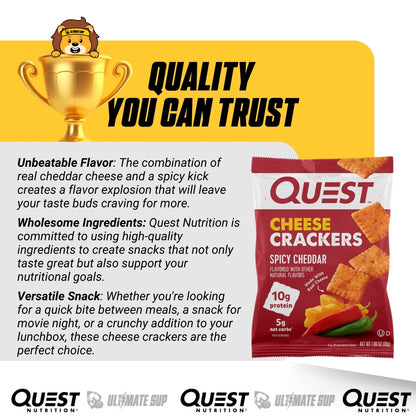 Quest Nutrition, Cheese Crackers, Protein Snacks, Various Flavors, 4 bags - Ultimate Sup Singapore