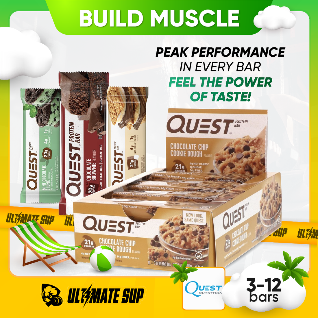 Quest Nutrition, Protein Bar – 12 Bars - Ultimate Sup Singapore