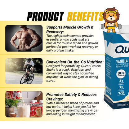 Quest Protein Shake, Ready to Drink, High Protein, Low Carb, Gluten Free, Keto Friendly, 4 Count, 325ml - Ultimate Sup Singapore