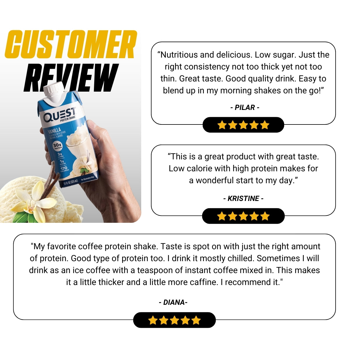 Quest Protein Shake, Ready to Drink, High Protein, Low Carb, Gluten Free, Keto Friendly, 4 Count, 325ml - Ultimate Sup Singapore