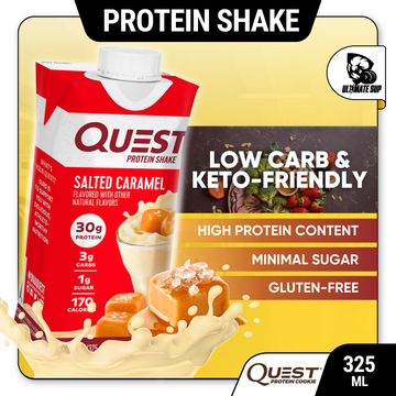 Quest Protein Shake, Ready to Drink, High Protein, Low Carb, Gluten Free, Keto Friendly, 4 Count, 325ml - Ultimate Sup Singapore