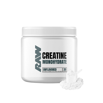 RAW Nutrition Creatine Monohydrate Powder, Build Muscle & Strength, Support Recovery, Unflavored, 30-100 Servings - Ultimate Sup Singapore