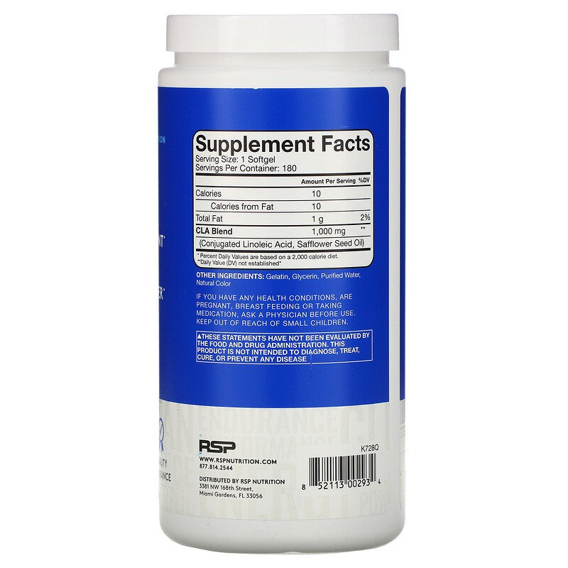 RSP Nutrition CLA, Weight Management & Fat Burner, 180 Softgels - Ultimate Sup Singapore