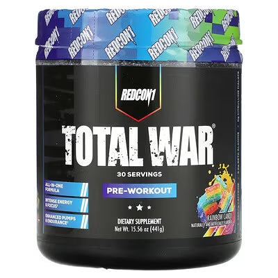 Redcon1, Total War, Pre-Workout, Blue Raspberry, 15.77 oz (447 g) - Ultimate Sup Singapore