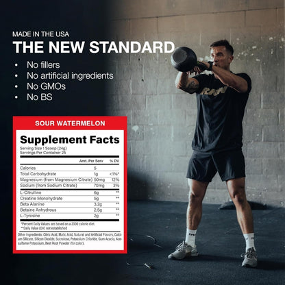 Raw Nutrition BUM Essential Performance Non-Stim, Preworkout For Endurance Strength & Focus 25 ser - Ultimate Sup Singapore