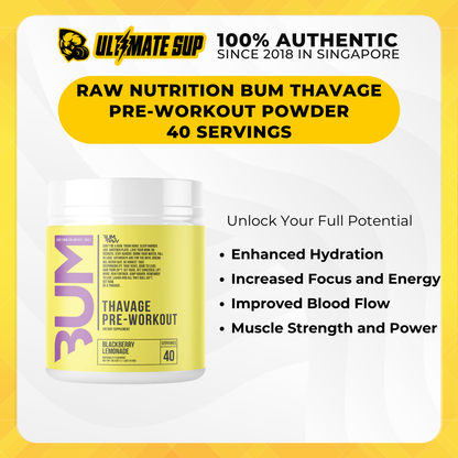 Raw Nutrition, BUM Thavage, 40 Sers - Ultimate Sup Singapore