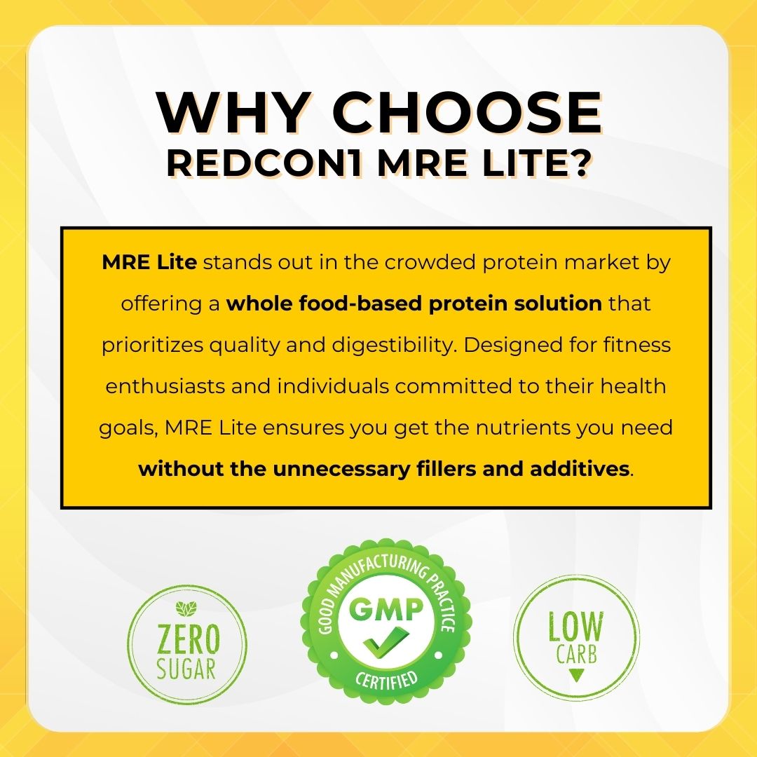 Redcon1, MRE Lite, Whole Food Protein, Protein Powder, Various Flavours, 1.92 Lb (870g) - Ultimate Sup Singapore