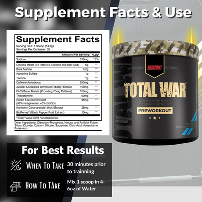 Redcon1, Total War Pre-Workout, 15.77 oz (447 g) - Ultimate Sup Singapore