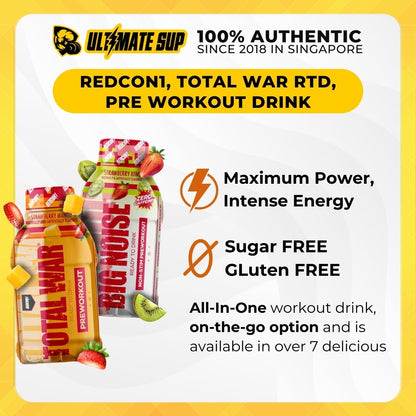 Redcon1, Total War RTD Preworkout, 3-12 Sers - Ultimate Sup Singapore