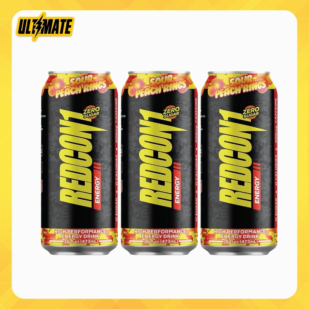 Redcon1, High Performance Energy Drink, Pre-Workout, 200mg Natural Caffein, Zero Sugar, Zero Calories, Various Flavours, 16oz (473ml) - Ultimate Sup Singapore