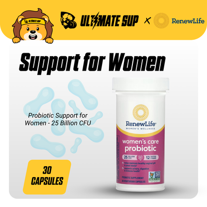 Renew Life, Women's Care Probiotic, 25 Billion CFU, Support Digestive & Immune Health, 30 Vegetarian Capsules - Ultimate Sup Singapore