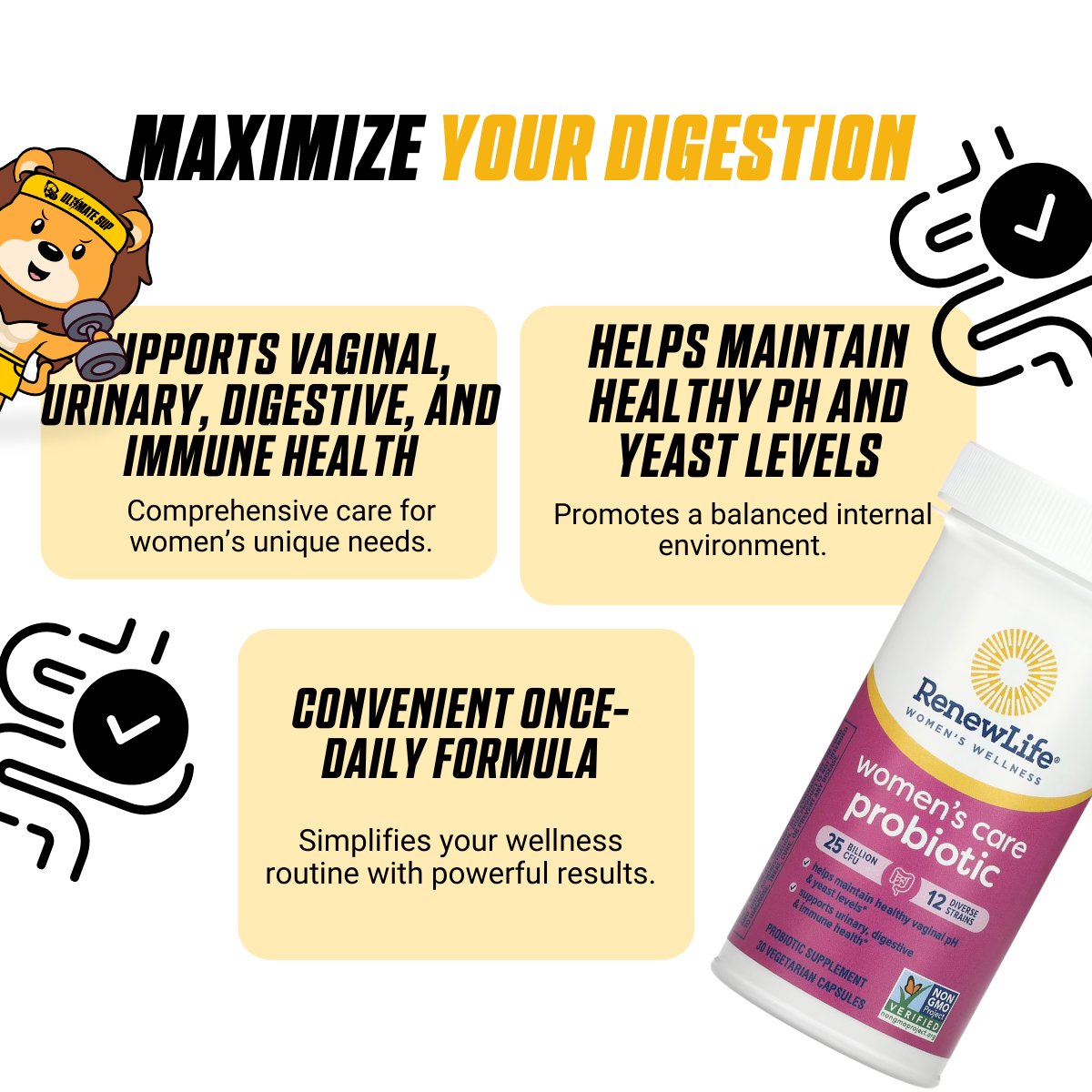 Renew Life, Women's Care Probiotic, 25 Billion CFU, Support Digestive & Immune Health, 30 Vegetarian Capsules - Ultimate Sup Singapore