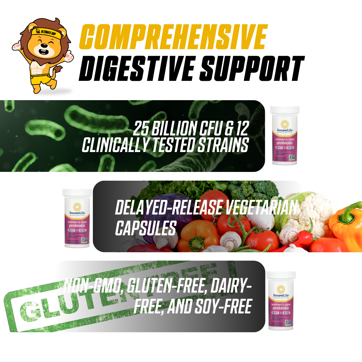 Renew Life, Women's Care Probiotic, 25 Billion CFU, Support Digestive & Immune Health, 30 Vegetarian Capsules - Ultimate Sup Singapore