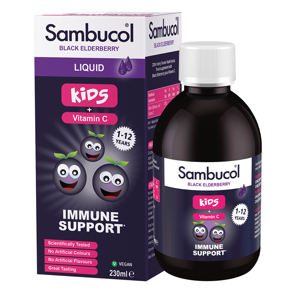 Sambucol Kids Liquid, PLUS Vitamin C, Support Immune System, Natural Flavor, 120ml - 230ml - Ultimate Sup Singapore