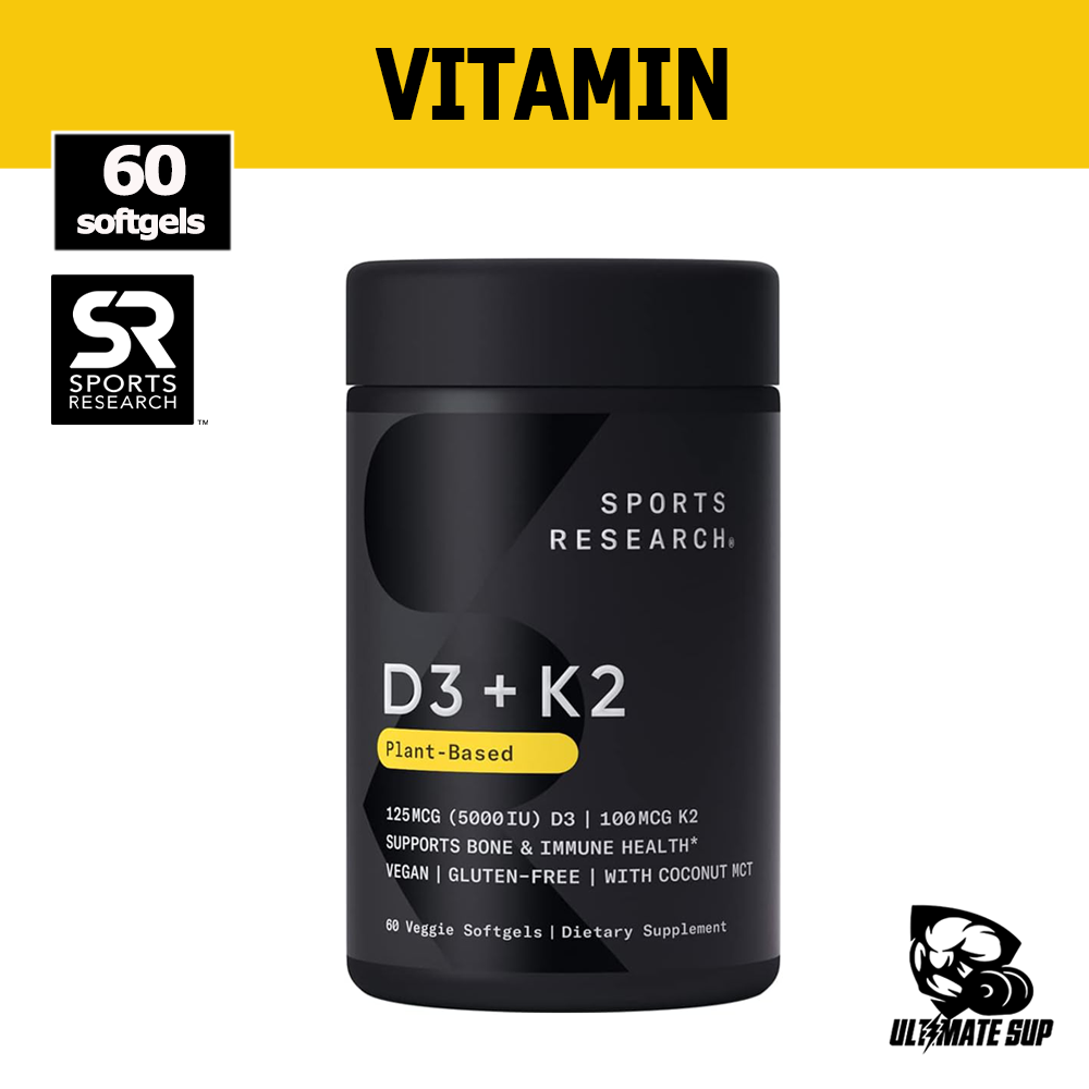 Thumbnaul - Sports Research, Vitamin K2 + D3, 60 Veggie Softgels
