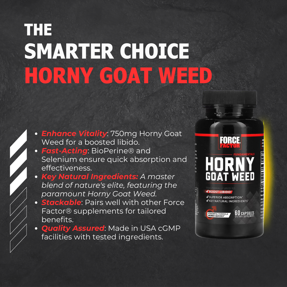 Force Factor, Fundamentals, Horny Goat Weed, 60 Capsules - Ultimate Sup Singapore