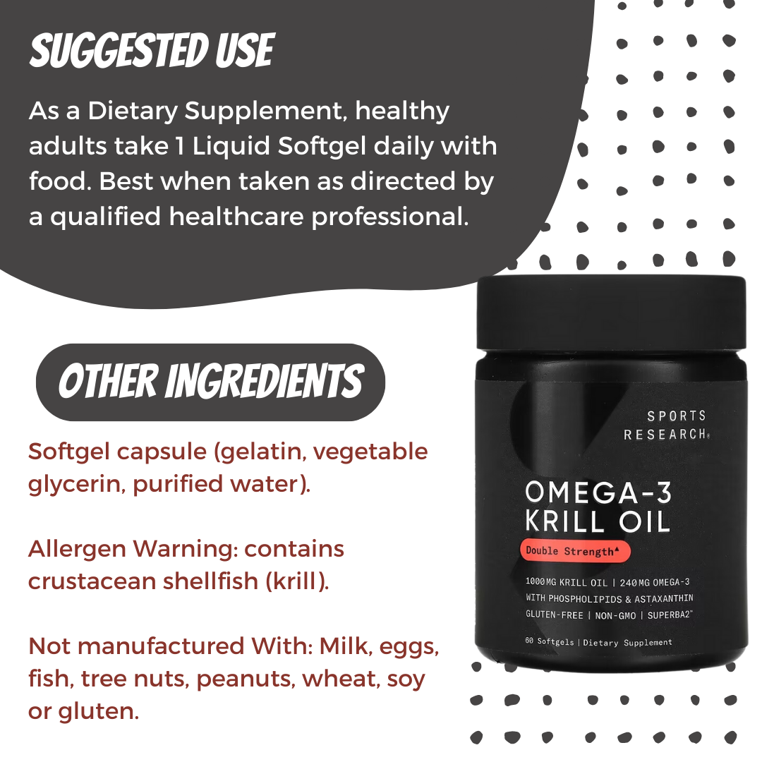 Sports Research, Antarctic Krill Oil with Astaxanthin 60 Softgels