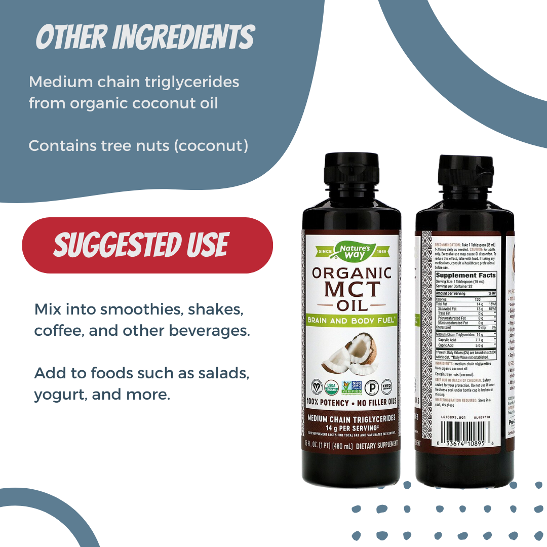 Nature's Way, Organic MCT Oil | Supports Ketogenic Diets | Promote Weight Loss, 480 ml - Ultimate Sup Singapore