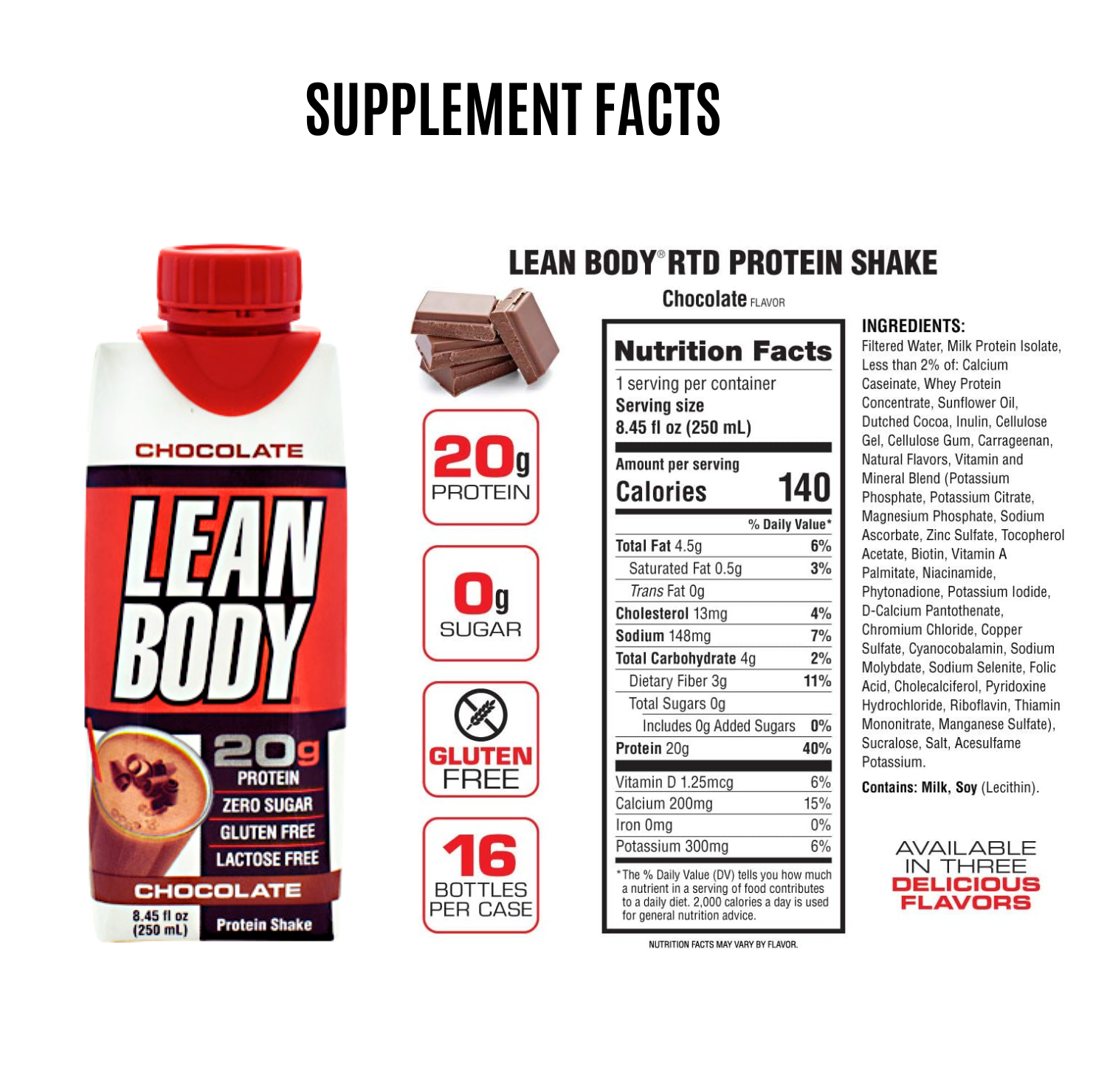 Labrada, Lean Body Ready-to-Drink Protein Shake, Support Lean Muscle, Gluten Free, Healthy Digestion, 8.5oz - Ultimate Sup Singapore