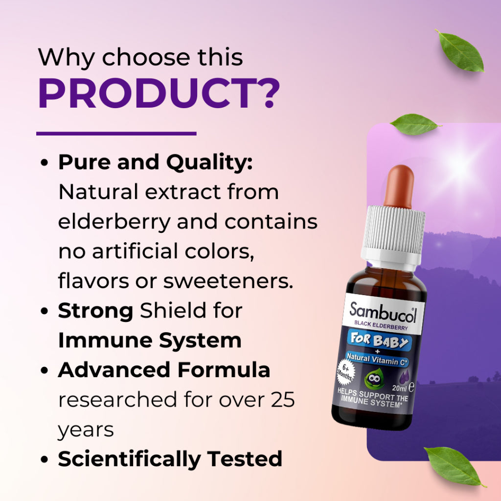Sambucol Baby Drops, Strengthen Immune System, No Artificial Colours, 20ml - Ultimate Sup Singapore