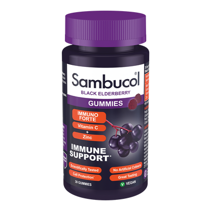 Sambucol Immuno Forte, PLUS Vitamin C + Zinc, Support Immune, 30 Gummies - Ultimate Sup Singapore