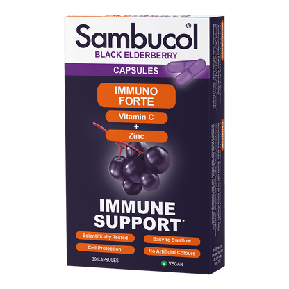 Sambucol Immuno Forte, Support Immune, No Artificial Colours, 30 Capsules - Ultimate Sup Singapore
