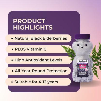 Sambucol Kids, PLUS Vitamin C, Support Immune System, Chewable 60 Teddies - Ultimate Sup Singapore