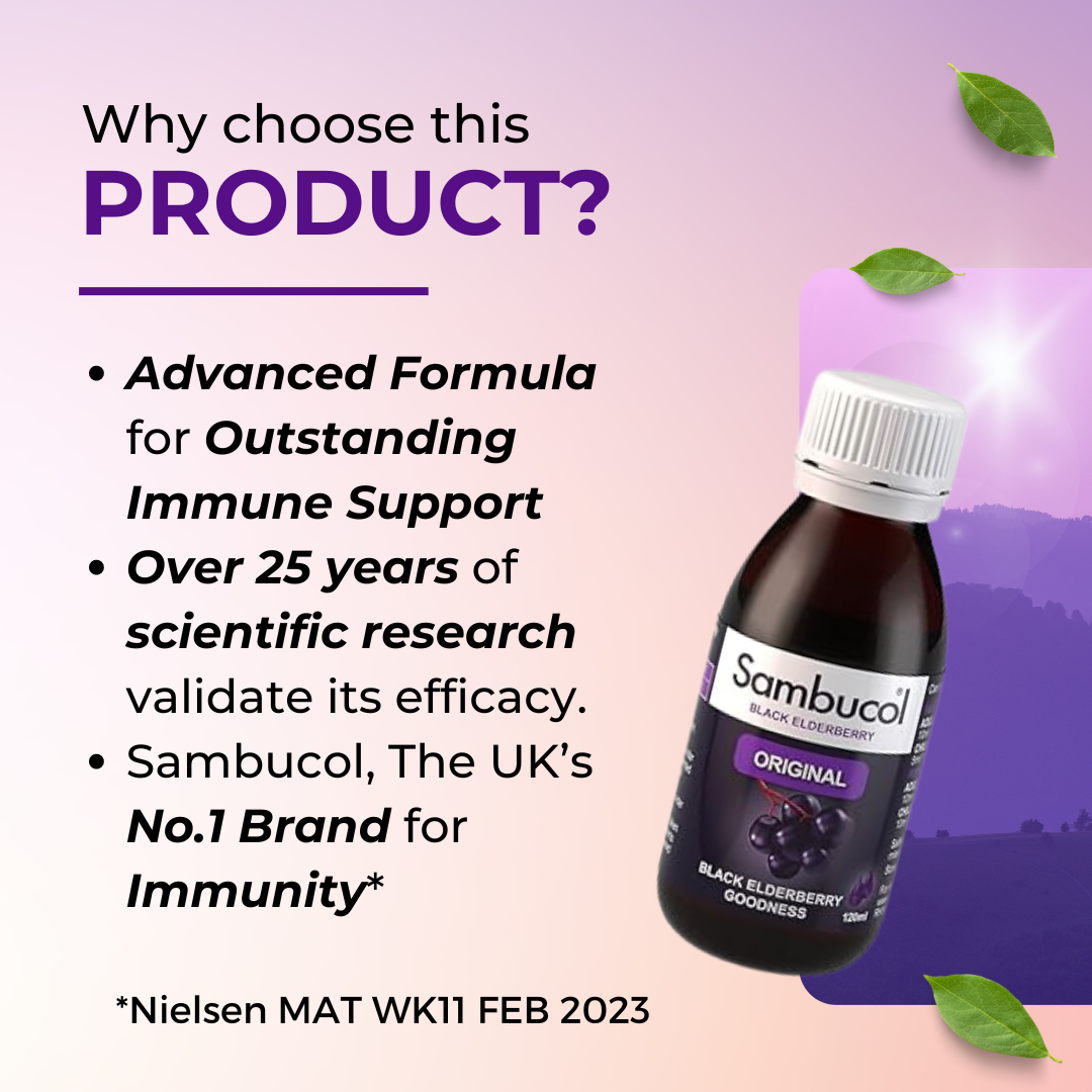 Sambucol Original Liquid, Black Elderberry Extract, 120ml - Ultimate Sup Singapore