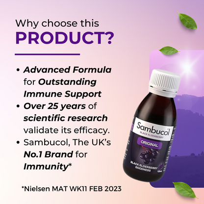 Sambucol Original Liquid, Black Elderberry Extract, 120ml - Ultimate Sup Singapore