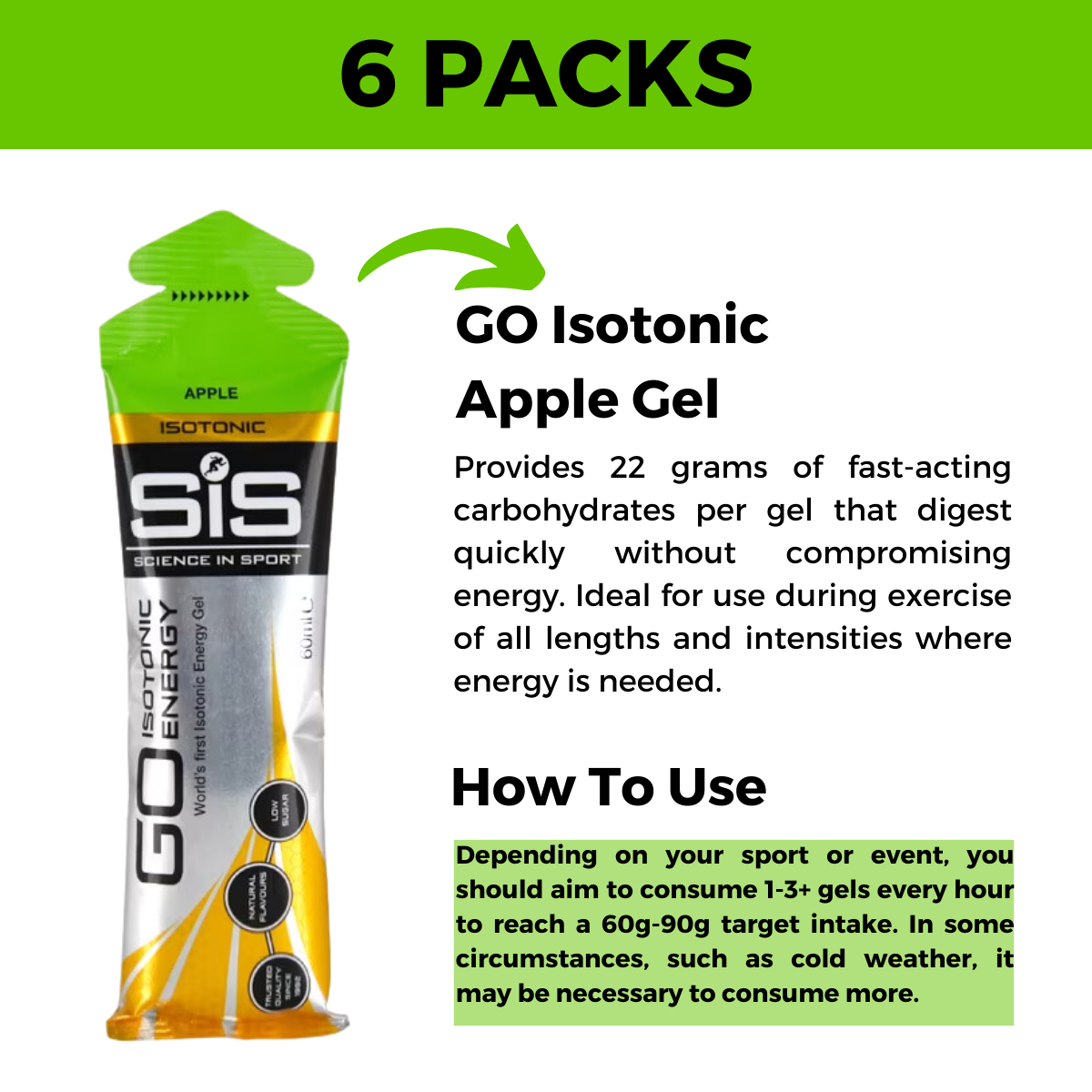 Science In Sport, GO Isotonic Energy Gels, 6 - 30 pack (60ml/ser) - Ultimate Sup Singapore