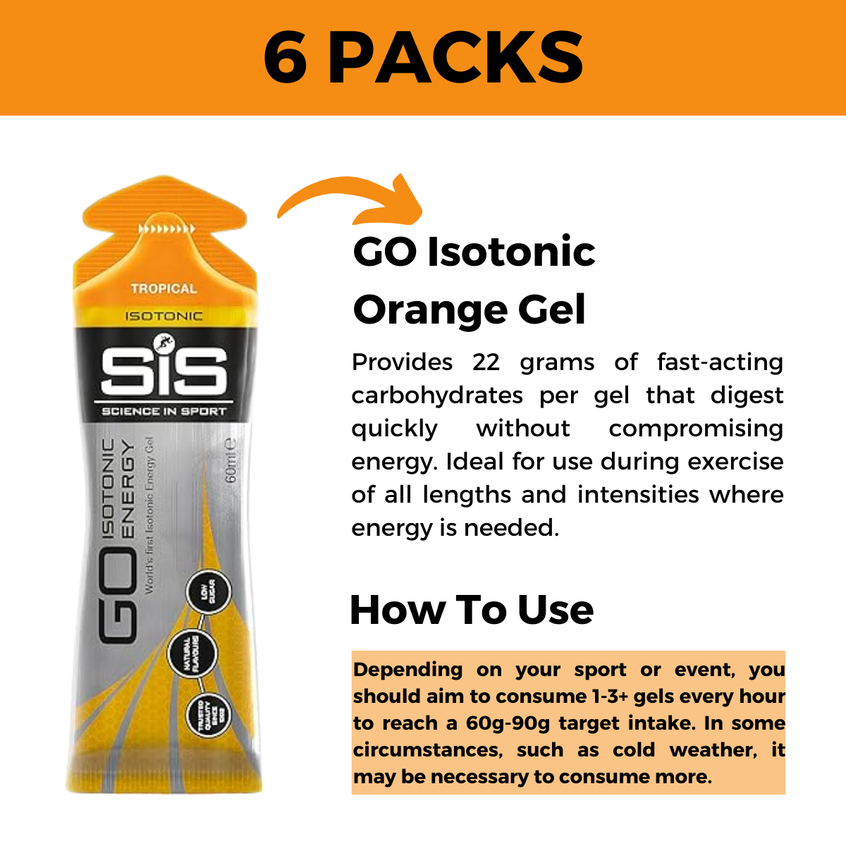 Science In Sport, GO Isotonic Energy Gels, 6 - 30 pack (60ml/ser) - Ultimate Sup Singapore