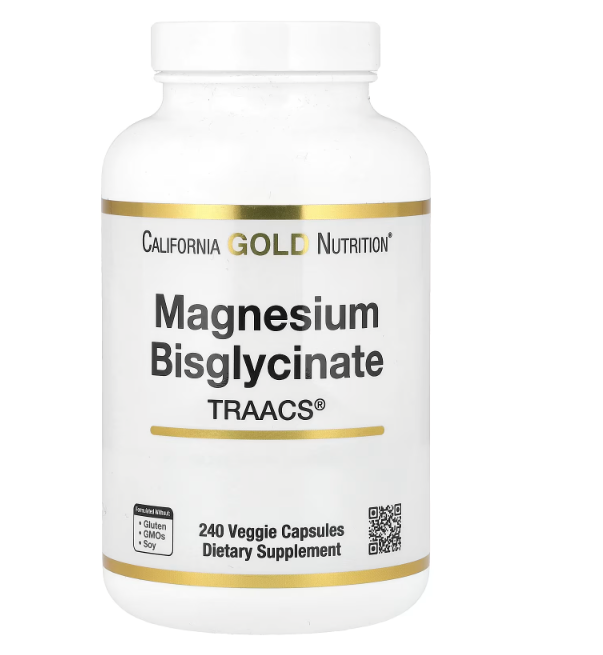 California Gold Nutrition, Magnesium Bisglycinate, Formulated with TRAACS, Overall Health, 200 mg, 240 Veggie Capsules - Ultimate Sup Singapore