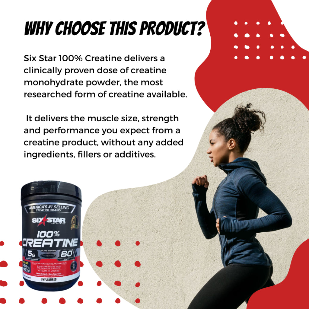 Six Star, Elite Series, 100% Creatine, 400g Unflavored - Ultimate Sup Singapore