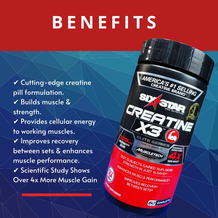 Six Star, Elite Series, Creatine X3, 60 Caplets - Ultimate Sup Singapore