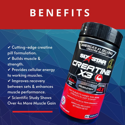 Six Star, Elite Series, Creatine X3, 60 Caplets - Ultimate Sup Singapore
