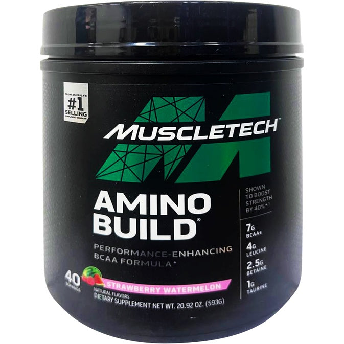 Muscletech Amino Build, BCAA, Amino Acid + Electrolyte Powder, Support Muscle Recovery, Build Muscle, 593g - Ultimate Sup Singapore