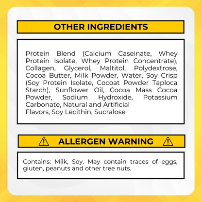 Barebells, Protein Bar Suggested use and Warning