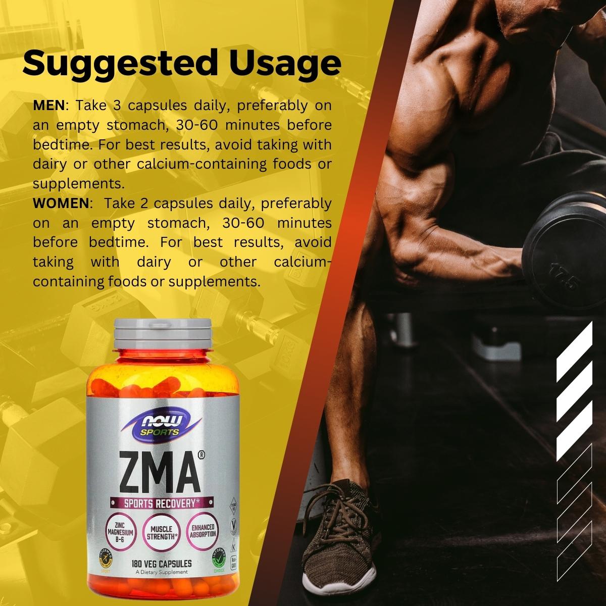 Now Sports, ZMA For Post Workout Recovery, 90 180 Veg Capsules