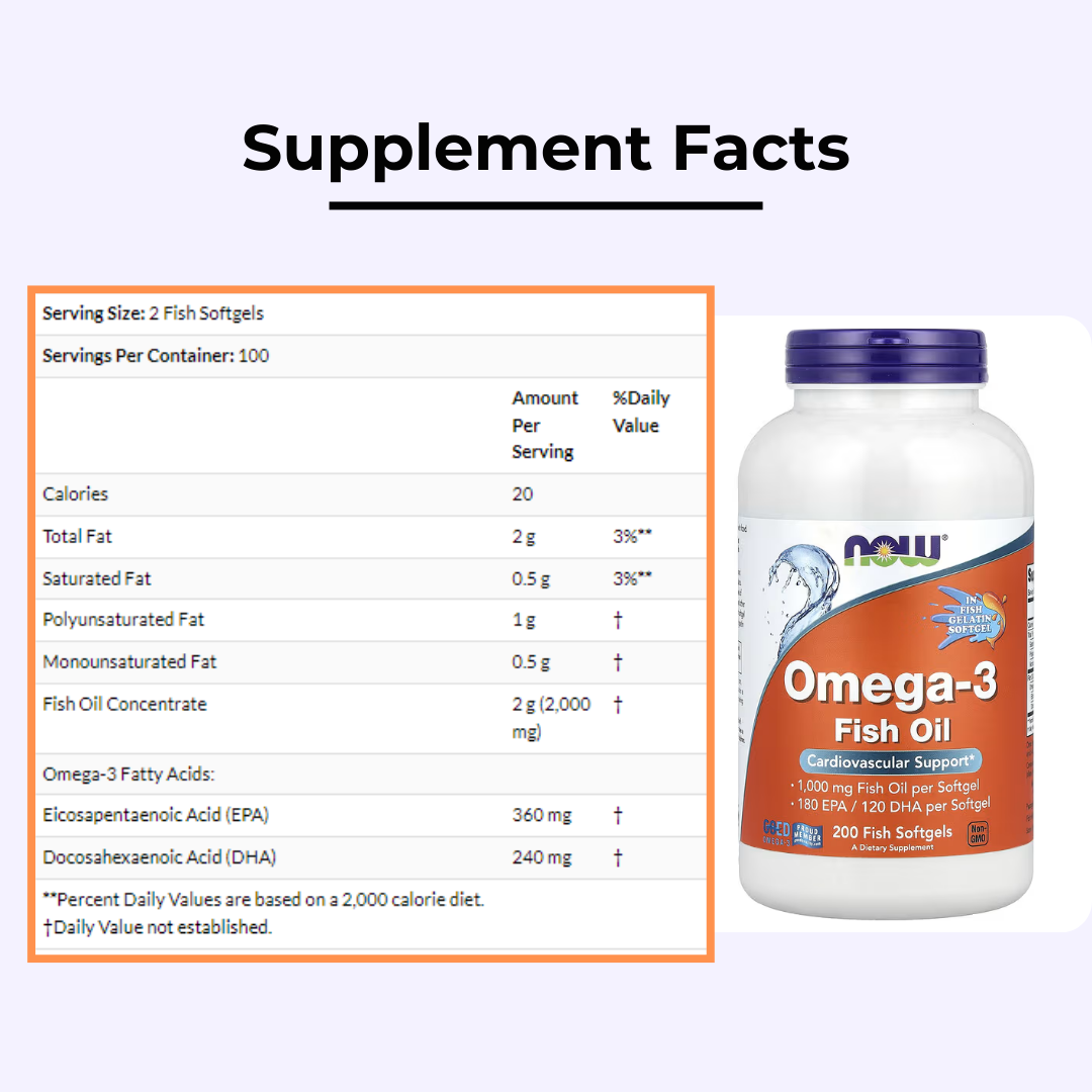 Now Foods, Omega-3, 180 EPA/120 DHA, 200-500 Softgels - Ultimate Sup Singapore