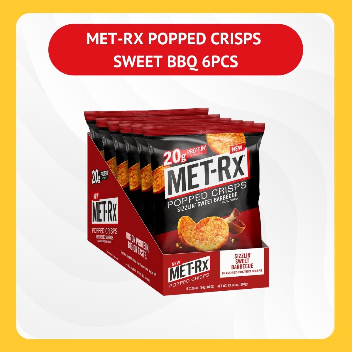 Met-Rx Popped Protein Crisps, Protein Chip, 20g protein, Non GMO, Gluten Free 6pcs - Ultimate Sup Singapore