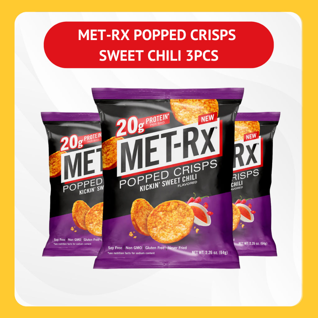 Met-Rx Popped Protein Crisps, Protein Chip, 20g protein, Non GMO, Gluten Free 6pcs - Ultimate Sup Singapore