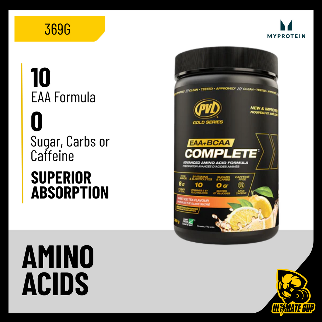 PVL, Gold Series EAA + BCAA Complete, 369g - Ultimate Sup Singapore