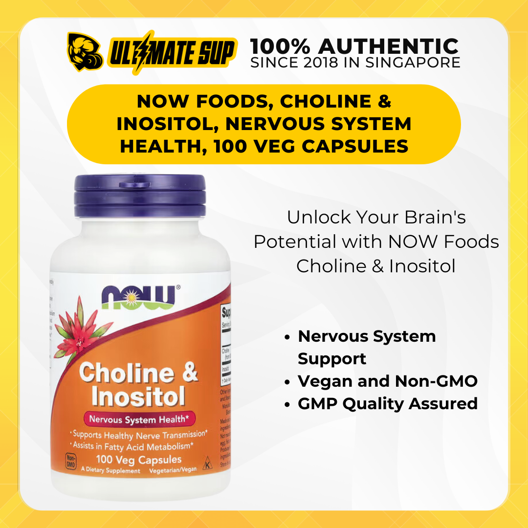 NOW Foods, Choline & Inositol, 100 Veg Capsules - Ultimate Sup Singapore