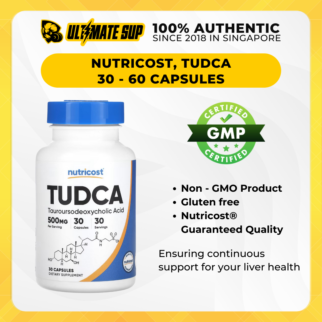 Nutricost, TUDCA, Liver Protection, Reduce Toxin Buildup, 500 mg/250mg, 30 - 60 Capsules - Ultimate Sup Singapore