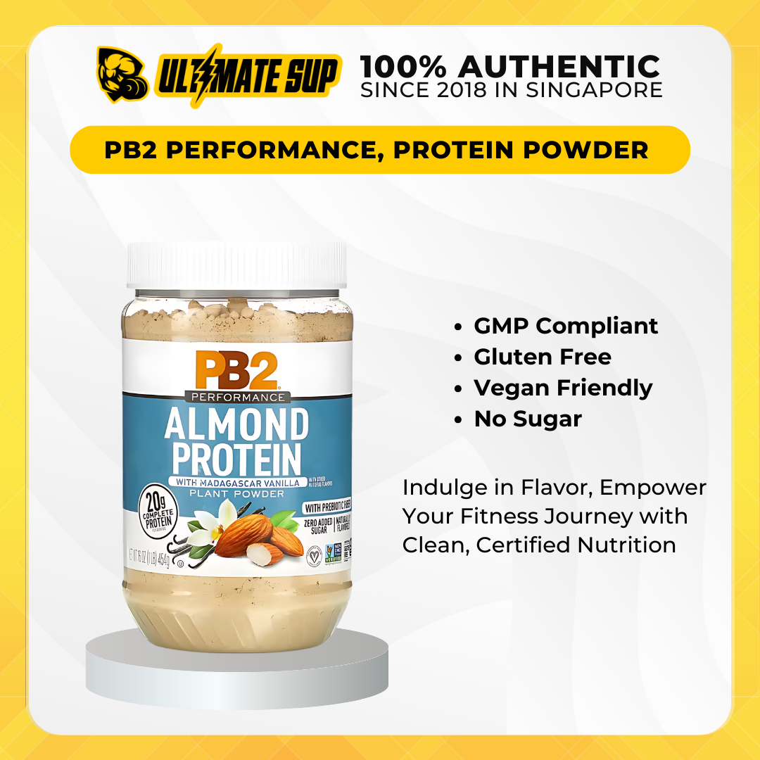 PB2 Performance, Almond Protein Powder with Madagascar Vanilla, Various Flavors, 454-907 g - Ultimate Sup Singapore