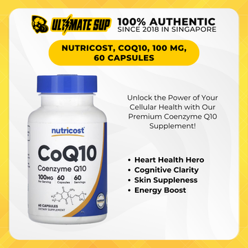 Nutricost, CoQ10, Support Heart Health, 100 mg, 60 Capsules - Ultimate Sup Singapore