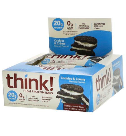 Think!, High Protein Bars, Brownie Crunch, 10 Bars, 2.1 oz Each - Ultimate Sup Singapore