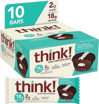 Think!, High Protein Bars, Brownie Crunch, 10 Bars, 2.1 oz Each - Ultimate Sup Singapore