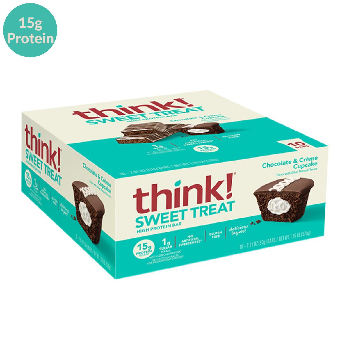 Think!, High Protein Bars, Brownie Crunch, 10 Bars, 2.1 oz Each - Ultimate Sup Singapore